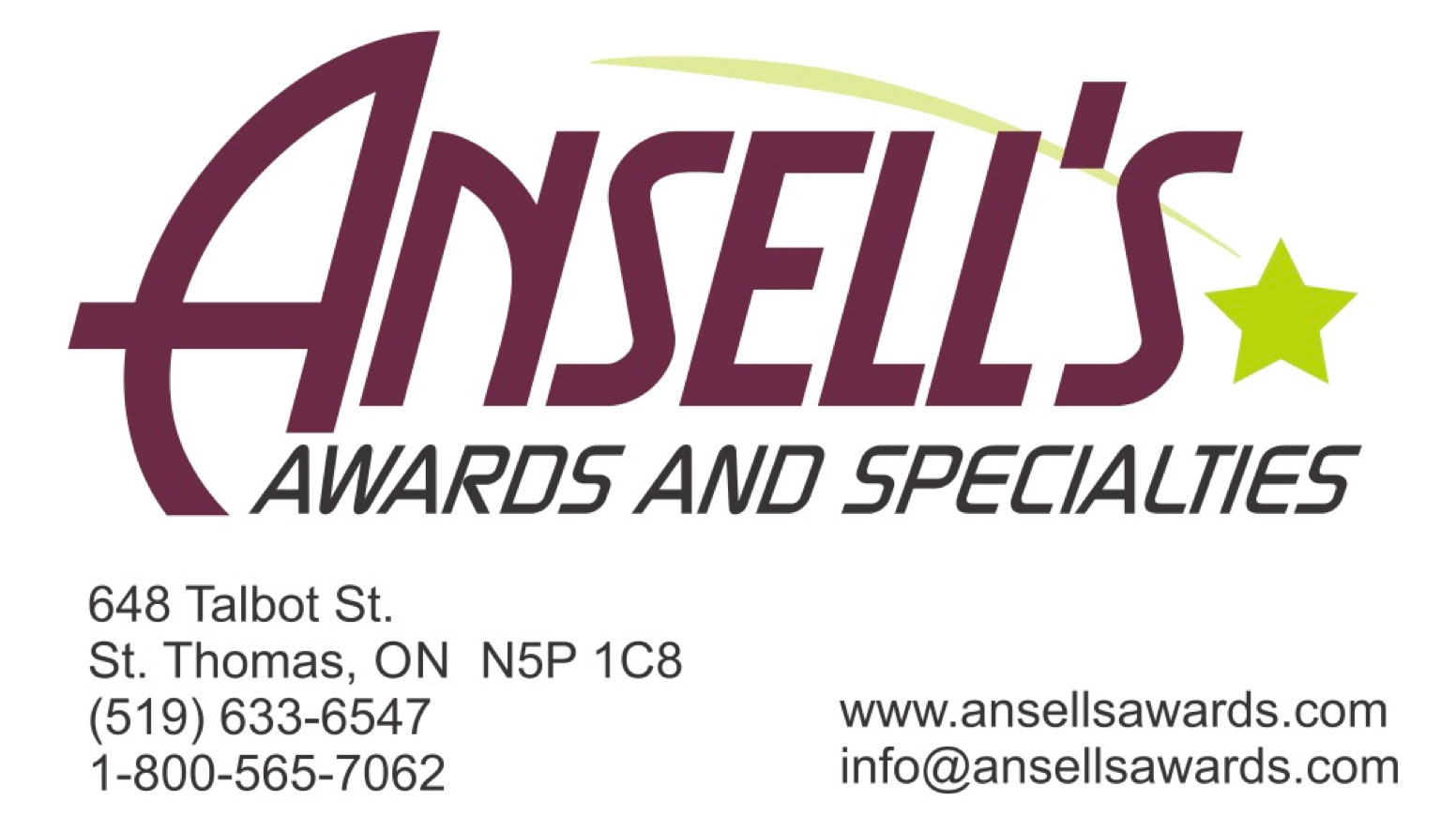 Ansell's Awards and Specialties
